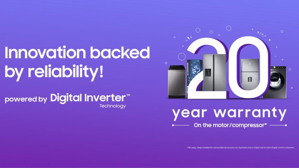Samsung Nepal Offers a 20-year warranty on digital inverter motors & compressors